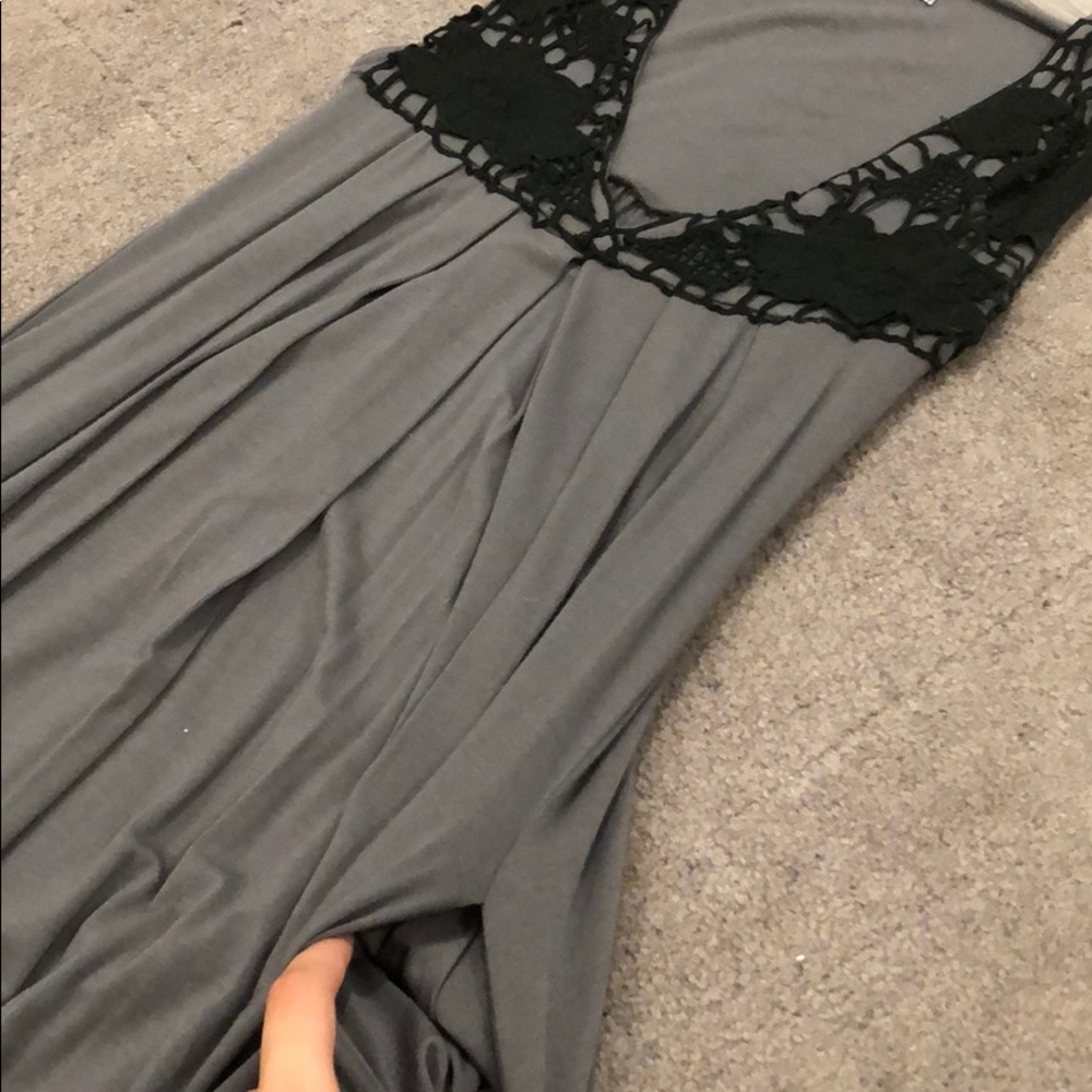 GREY DRESS WITH LACE DETAILS - Picture 4 of 4